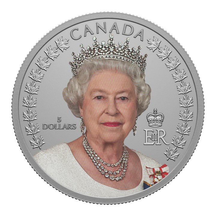 Canada: A Portrait of Queen Elizabeth II kolorowany $5 Srebro 2022 Proof 