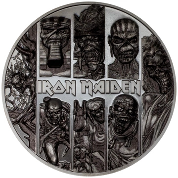 Cook Islands: Iron Maiden - Eddie kolorowany 3 uncje Srebra 2024 Black Proof