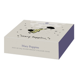 Mary Poppins kolorowana 50p Srebro 2025 Proof 