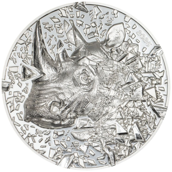 Cook Islands: Silver Burst – Rhino 3 uncje Srebra 2025 Proof