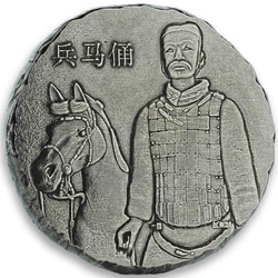 Fiji: Terracotta Warriors 5 uncji Srebra 2019 Antiqued Coin 