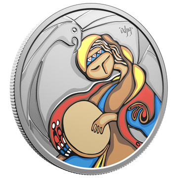 Canada: Folk Singer By Daphne Odjig kolorowany 1 uncja Srebra 2025 Proof 