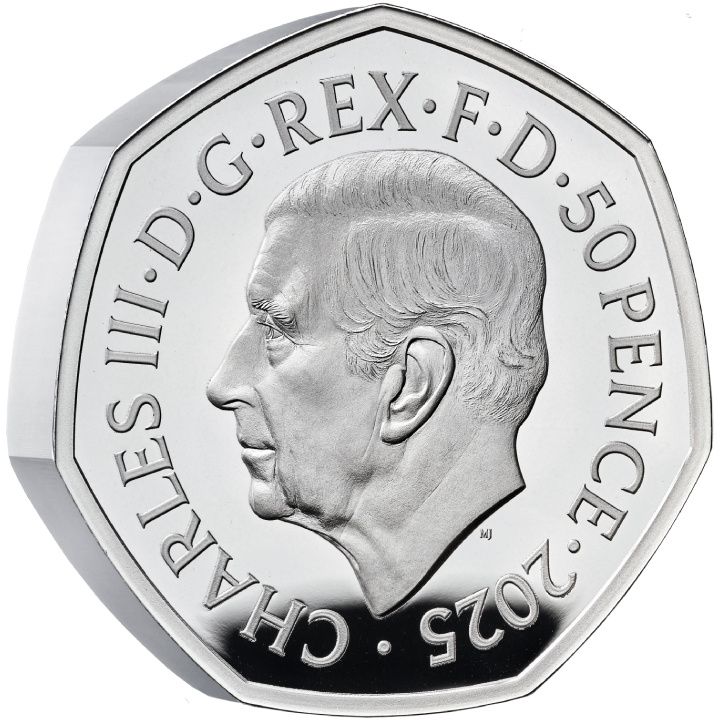 The 80th Anniversary of VE Day 50p Srebro 2025 Proof Piedfort