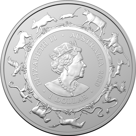 Royal Australian Mint: Rok Szczura 1 uncja Srebra 2020