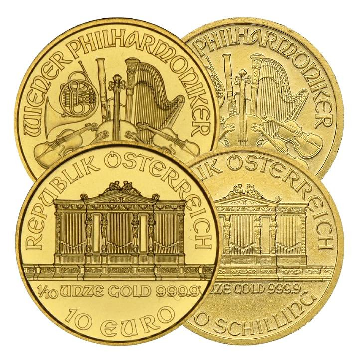 Wiedeński Filharmonik 1/10 uncji Złota - Różne Roczniki
