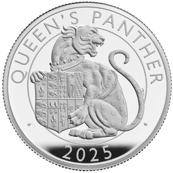 The Royal Tudor Beasts: The Queen's Panther 2 uncje Srebra 2025 Proof