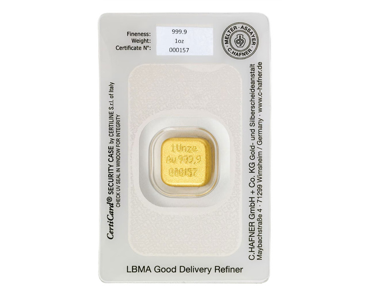 Sztabka Złota 1 uncja C Hafner Odlewana