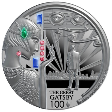 Liberia: The Great Gatsby $5 Srebro 2025 Prooflike