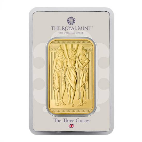 Sztabka The Great Engravers - Three Graces 1 uncja Złota 2022