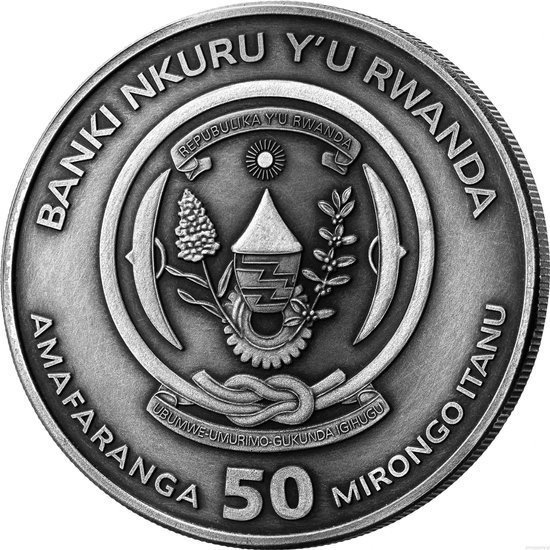 Rwanda: Nautical Ounce - Sedov 1 uncja Srebra 2021 Antique Finish