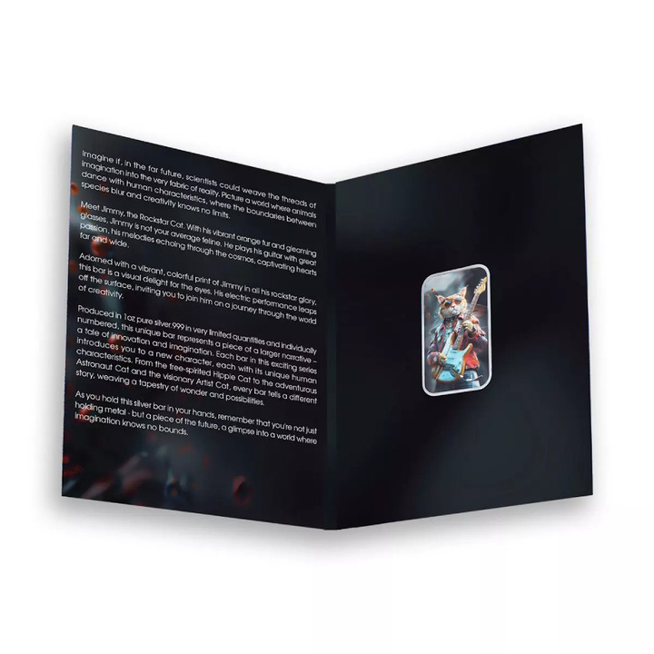 Sztabka The Holy Land Mint - Human Cats - Jimmy kolorowana 1 uncja Srebra 2025