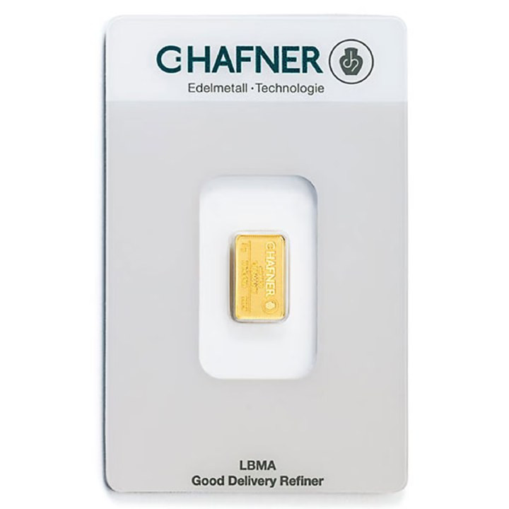 Sztabka C. Hafner 2 gramy Złota LBMA GD Refiner