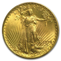 Saint-Gaudens Gold Double Eagle 20 Dollar 1924 Stan 2-