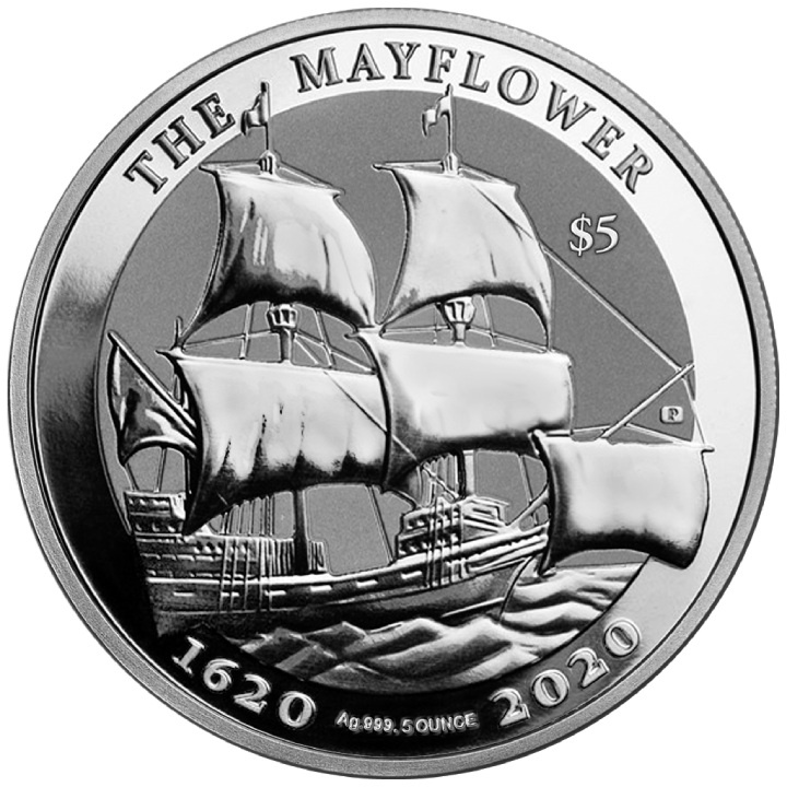 British Virgin Islands:The Mayflower - 400. rocznica 1 uncja Srebra 2020