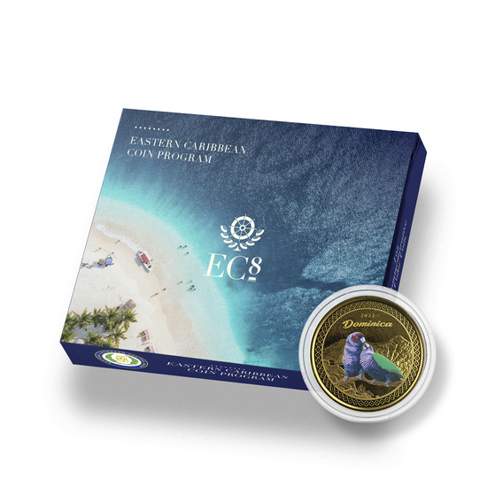 Dominica: Amazonka cesarska kolorowana 1 uncja Złota 2021