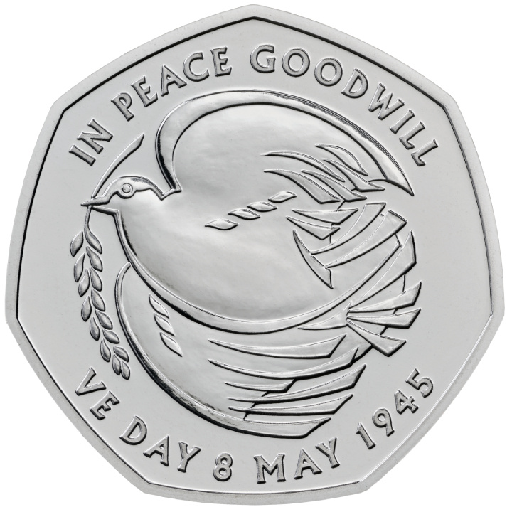 The 80th Anniversary of VE Day 50p Miedzionikiel 2025
