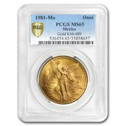 Meksykańska Bogini Wolności 1 uncja Złota 1981 MS65 NGC