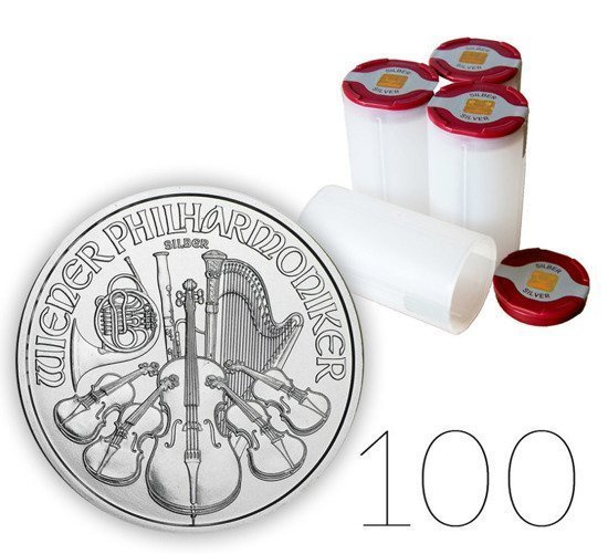 Wiedeński Filharmonik 1 uncja Srebra 2020 PAKIET 100 SZTUK