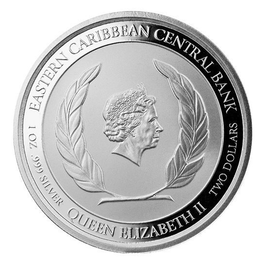 Antigua & Barbuda: Fregata wielka 1 uncja Srebra 2021