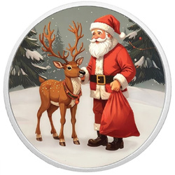 Santa’s Workshop kolorowany 1 uncja Srebra 2025 Proof