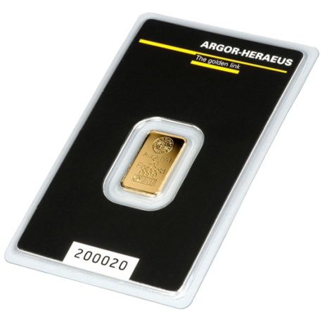 2 gramy Sztabka Złota Argor Heraeus