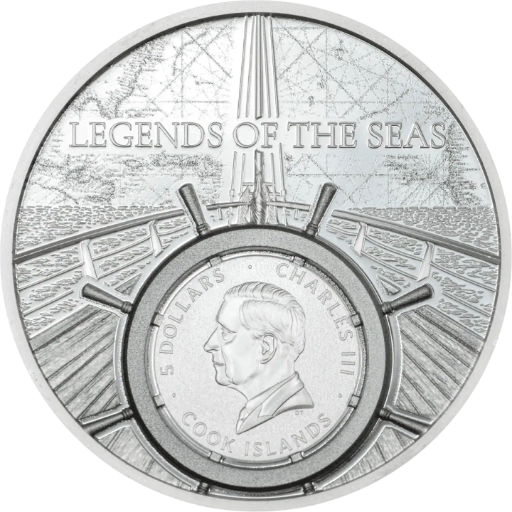 Cook Islands: Legends of the Seas – Santa Maria kolorowany 1 uncja Srebra 2026 Proof