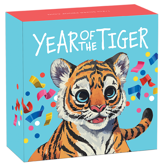 Lunar III: Mały Tygrys kolorowany 1/2 uncji Srebra 2022 Proof