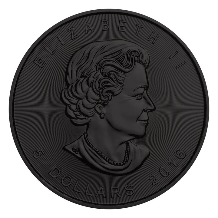 Kanadyjski Liść Klonowy Apocalypse pozłacany 1 uncja Srebra 2016 Black Ruthenium
