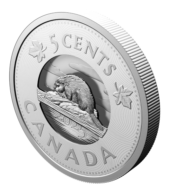 Canada: Multilayered Beaver 5-cent Srebro 2025 Proof