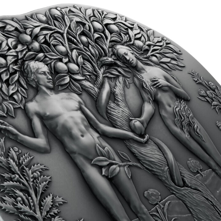 Cameroon: Garden of Eden 5000 CFA Francs Srebro 2024 High Relief Antiqued Coin