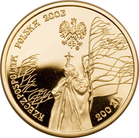 25-lecie pontyfikatu Jana Pawła II 200 zł 2003 Proof
