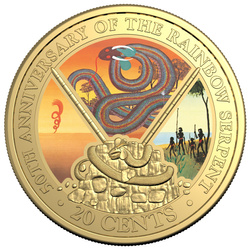 RAM: 50th Anniversary of The Rainbow Serpent pozłacany Miedzionikiel 2025 (moneta w karcie) 