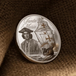 Cook Islands: Legends of the Seas – Santa Maria kolorowany 1 uncja Srebra 2026 Proof