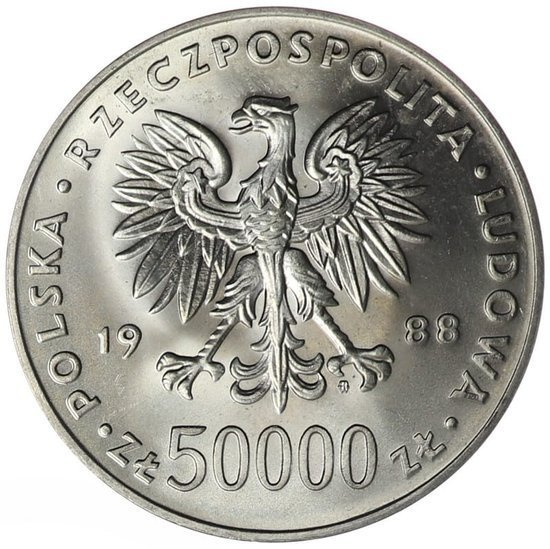 50 000 PLN Józef Piłsudski 1988