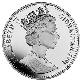 Gibraltar Crown: Corgi 1 Uncja Srebra 1991 rok Proof