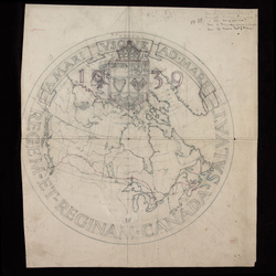 Canada: Emanuel Hahn's Original Sketch - Royal Visit $50 Srebro 2025 Antiqued Coin