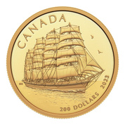 Canada: Tall Ships - Full-Rigged Ship $200 Złoto 2023 Proof