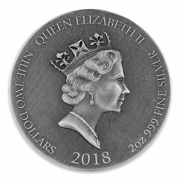 Niue: Biblical - Noah's Dove 2 uncje Srebra 2018 Proof Antiqued Coin