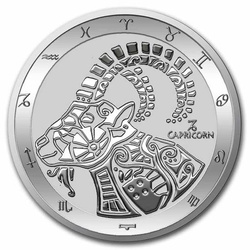 Tokelau: Zodiac Series - Koziorożec 1 uncja Srebra 2022 Slab