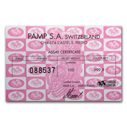 100 gramów Sztabka Złota LBMA GD Refiner Odlewana