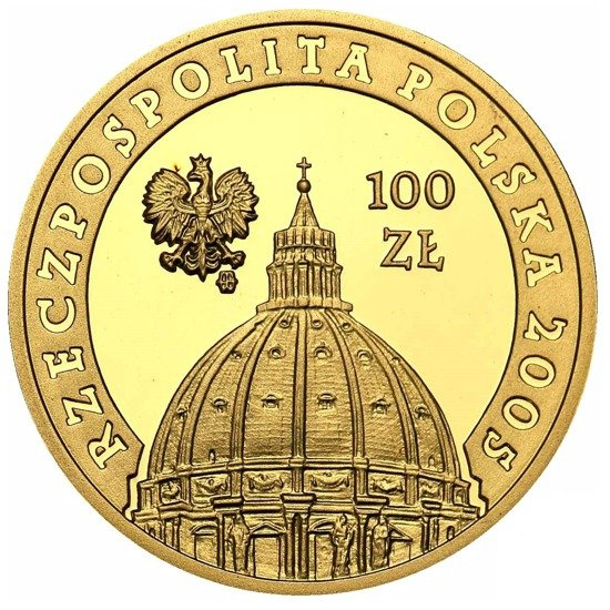 Papież Jan Paweł II 100 zł 2005 Proof