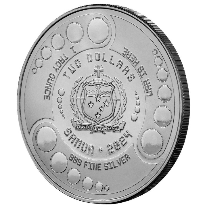 Samoa: Alien kolorowany 1 uncja Srebra 2024 Black Rhodium Proof