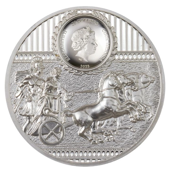 Cook Islands: Sparta pozłacany 3 uncje Srebra 2023 Proof Ultra High Relief