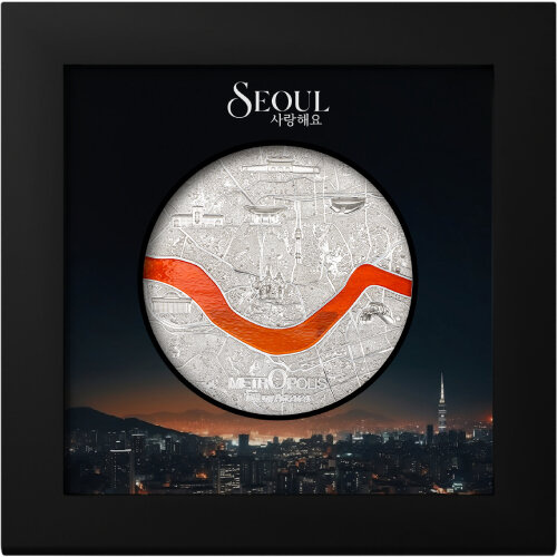 Palau: Tiffany Art Metropolis - Seoul kolorowany 3 uncje Srebra 2024 Proof Ultra High Relief
