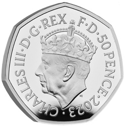 The Coronation of His Majesty King Charles III 50p Srebro 2023 Proof