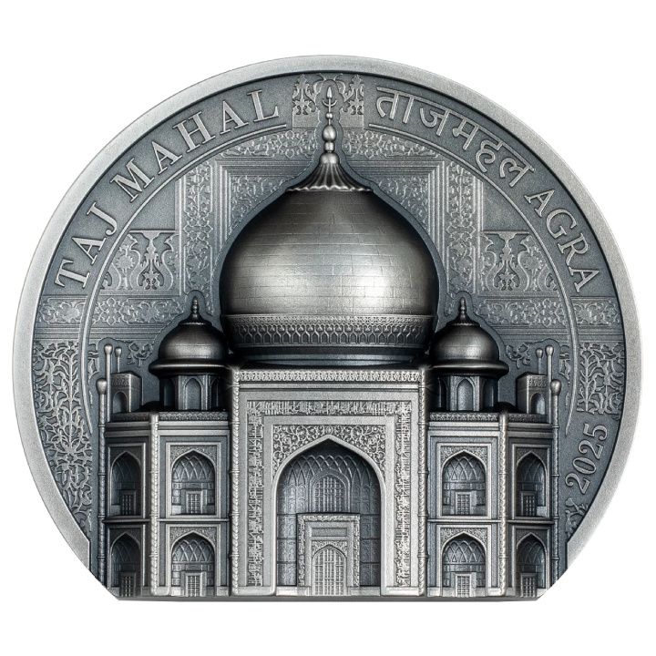 Cook Islands: Historical Monuments -Taj Mahal 2 uncje Srebra 2025 Antiqued Coin