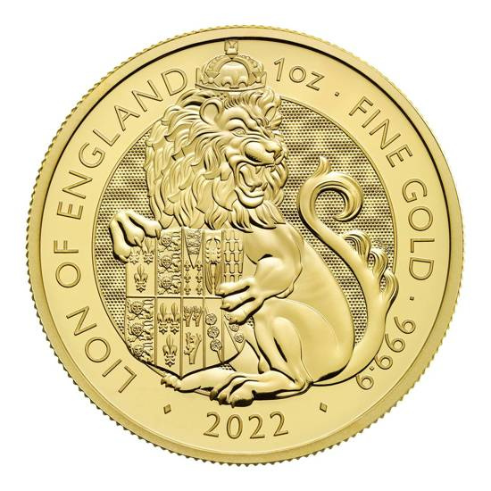 The Royal Tudor Beasts: Lion of England 1 uncja Złota 2022 