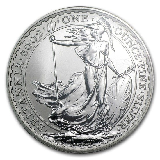 Britannia 1 uncja Srebra 2002