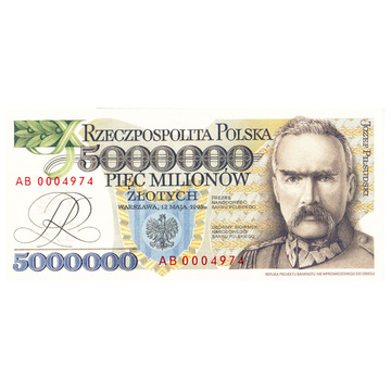 Replika Banknotu NBP Józef Piłsudski 1995 UNC
