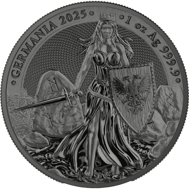 Germania 1 uncja kolorowana Srebra 2025 (Black Silver) WMF Edition